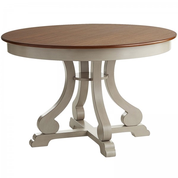 Marchella Colletion Linen Gray Round Dining Table