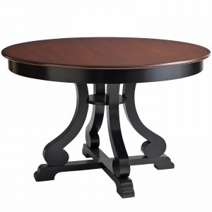 Marchella Conllection Rubbed Black Round Dining Table